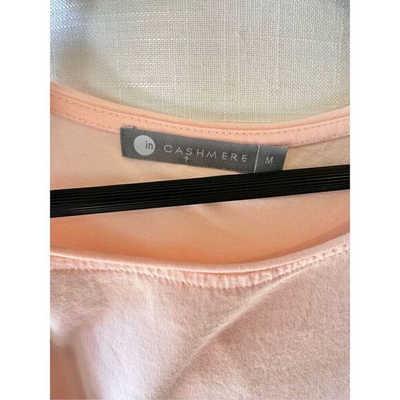 InCashmere Luxury Crew Neck Cotton Short Sleeve Tee Size Medium - Picture 2 of 8